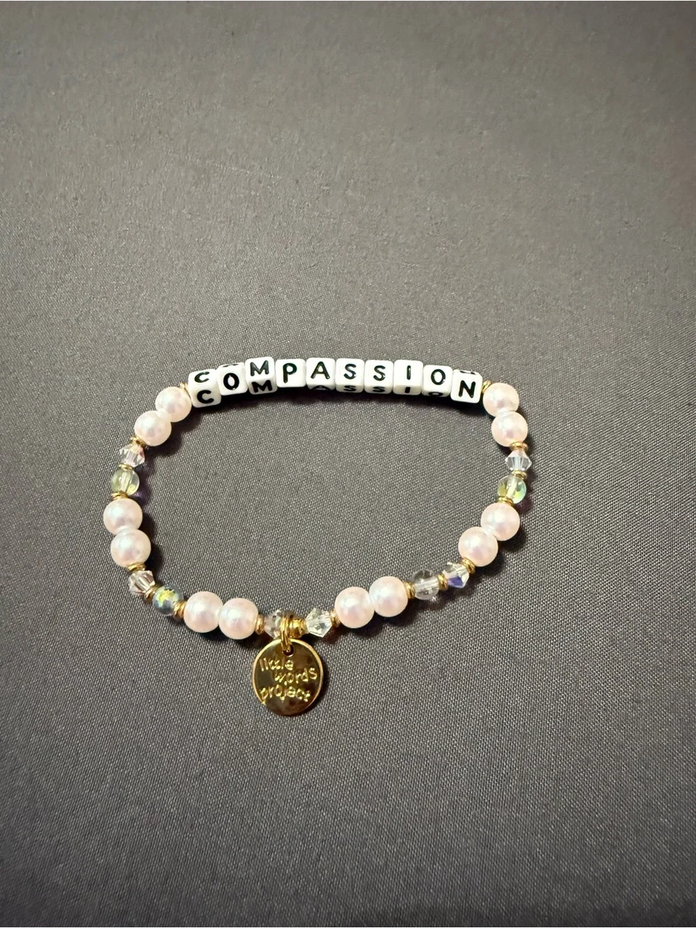 Compassion Pearl beaded little words project